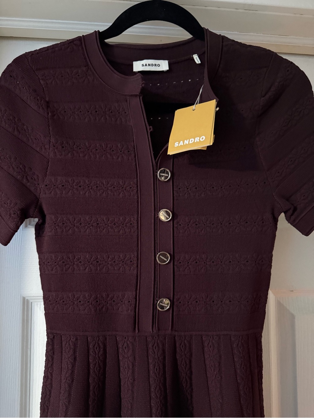 Sandro print knit mini dress - Picture 5 of 10